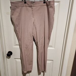 Express Pink Mid Rise Leggings Side Pearls Wedding Pants Tuxedo Going out